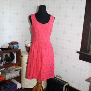 LOFT Salmon Pink Lace Dress, Size 4